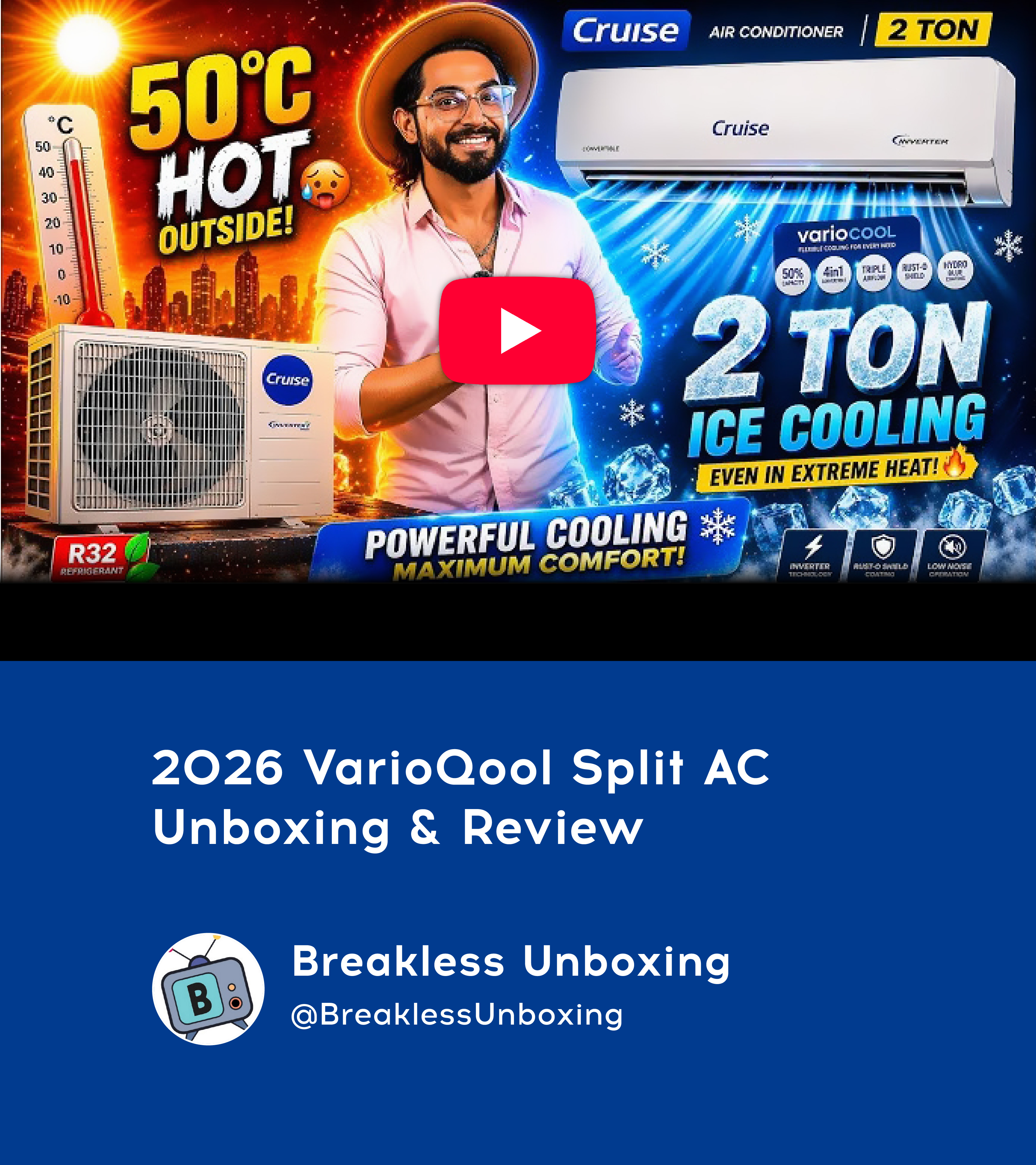 Breakless Unboxing Reveals New Cruise 2 Ton Inverter AC (2026 Launch)